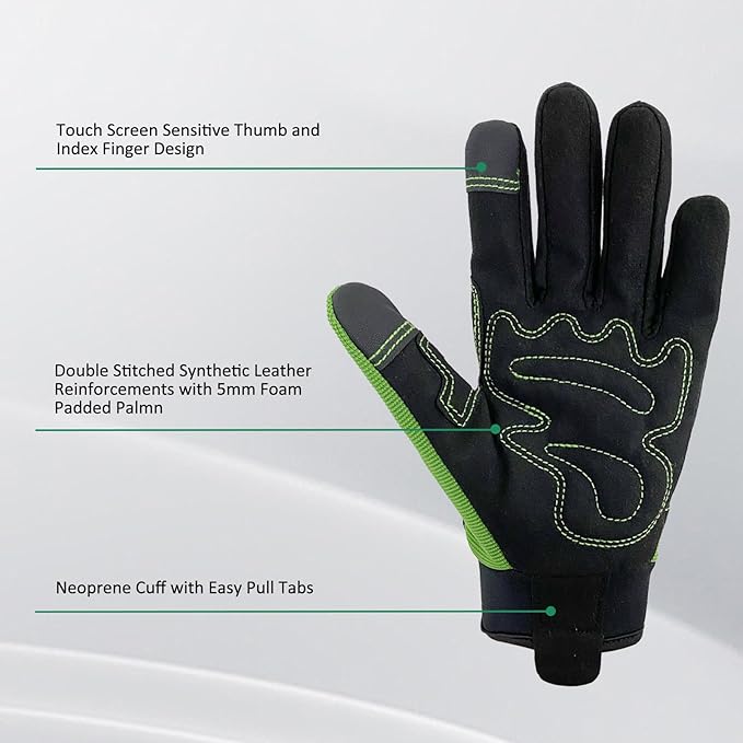 Breathable Anti-Slip Gardening Work Gloves – Unisex Durable Grip Gloves with Adjustable Wrist Strap, One Size Fits Most